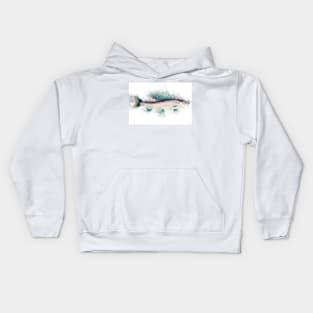 Arctic GRAYLING Watercolor Art for the Fishing Lovers and Anglers Kids Hoodie